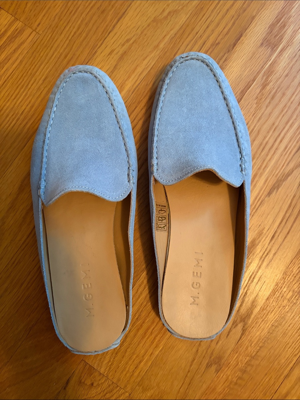 M. Gemi Light Blue Suede Felize Mules